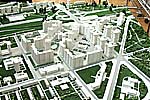 Архитектурный макет жилищно-офмсного комплекса.