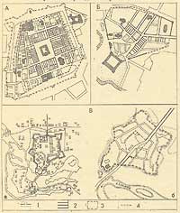 Рис.19. Планировка центров исторических городов и степень их сохранности.